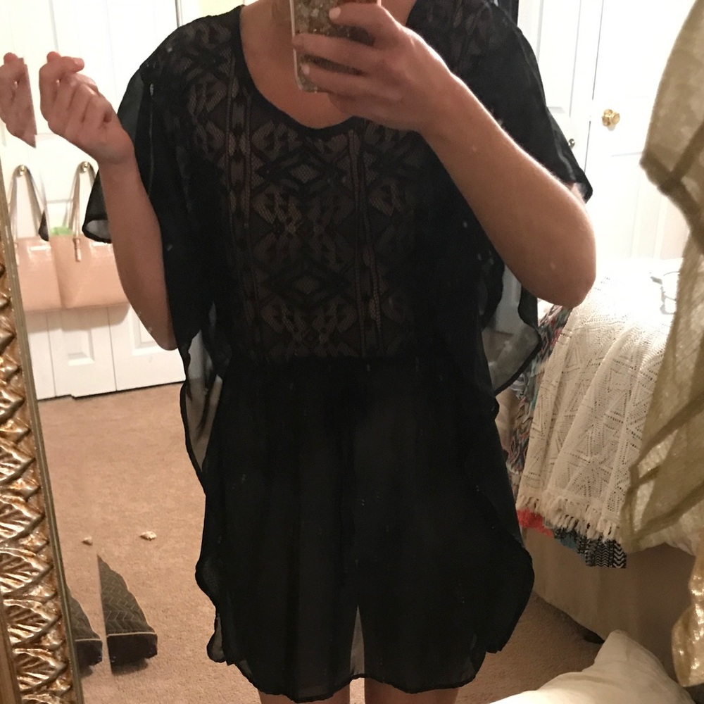 Black Sheer Beach Swim Coverup 👙